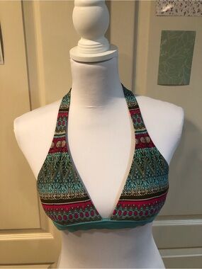 Patagonia Teal Swim Top with Pink Accent